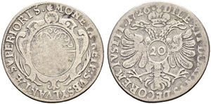 OBWALDEN - 20 Kreuzer 1726. Jahreszahl auf ... 