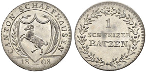 SCHAFFHAUSEN - Batzen 1808. 2.63 g. D.T. ... 