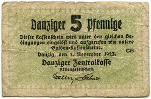 Danziger Zentralkasse AG.  - 5 Pfennige ... 