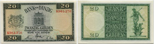Bank von Danzig.  - 20 Gulden 1937, 1. ... 