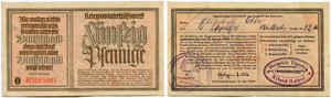 Deutschland nach 1918 - Papiergeldähnliche ... 