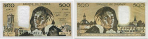 Frankreich 5. Republik - 500 Francs 1979, 7. ... 