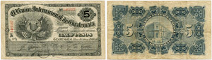 Banco Internacional de Guatemala - 5 Pesos ... 