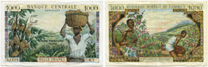 Republik - 1000 Francs o. J. / ND (1962).  ... 