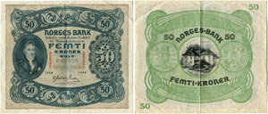 Königreich - Norges Bank.  - 50 Kroner ... 