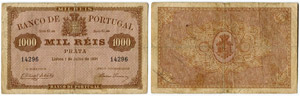 Banco de Portugal - 1000 Reis 1891, 1. Juli. ... 