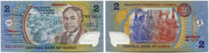 Central Bank of Samoa.  - 2 Tala o. J. / ND ... 