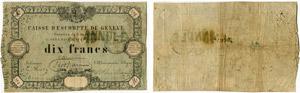 10 Franken 1856, 2. August. Variante mit ... 