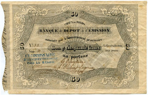 50 Franken o. J. / ND (1848).   ... 