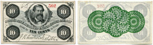 10 Cents o. J. / ND (1860). Unterschrift und ... 