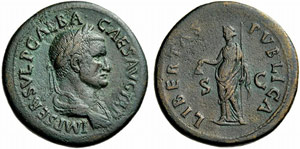 ROMAN EMPIRE - Galba, 68-69. Sestertius late ... 
