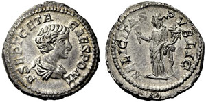 ROMAN EMPIRE - Geta, 209-212. Denarius ... 