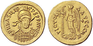 ROMAN EMPIRE - Basiliscus 475-476. Solidus, ... 