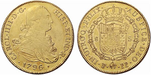 BOLIVIEN - Carlos IV. 1788-1808. 8 Escudos ... 