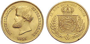 BRASILIEN - Pedro II. 1831-1889. 10000 Reis ... 
