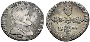 FRANKREICH - Henri IV. 1589-1610. ½ Franc ... 