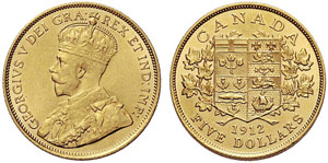 KANADA - George V. 1910-1936. 5 Dollars ... 