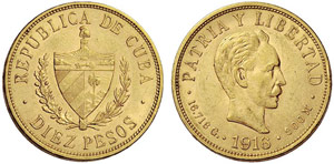 KUBA - Republik. 10 Pesos 1916. 16,73 g. Fr. ... 