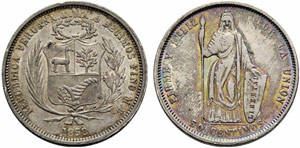 PERU - Republik. 50 Centimos 1858-MB. 11,38 ... 