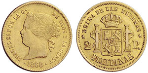 PHILIPPINEN - Isabella II. 1833-1868. 2 ... 