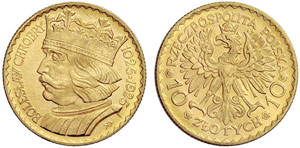 POLEN - Republik. 10 Zloty 1925. 3,21 g. ... 
