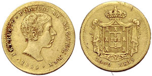 PORTUGAL - Pedro V. 1853-1861. 1000 Reis ... 