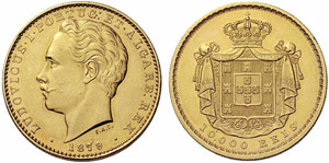 PORTUGAL - Luis I. 1861-1889. 10000 Reis ... 