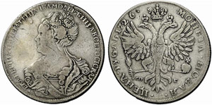 RUSSLAND - Katharina I. 1725-1727. Rubel ... 