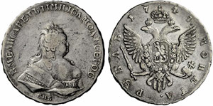 RUSSLAND - Elisabeth, 1741-1761. Rubel 1744, ... 
