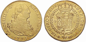 SPANIEN - Carlos IV. 1788-1808. 4 Escudos ... 