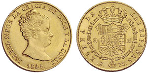 SPANIEN - Isabella II. 1833-1868. 80 Reales ... 