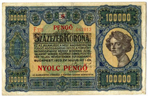 UNGARN - Banknoten - 8 Pengö auf 100000 ... 