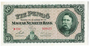 UNGARN - Banknoten - 10 Pengö 1.3.1926. ... 