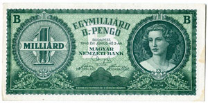 UNGARN - Banknoten - 1 Milliarde B.-Pengö ... 