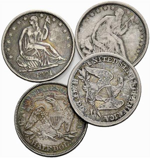 USA - Lot ½ Dollar 1845-O, 1850-O, 1861 & ... 