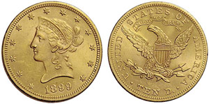 USA - 10 Dollars 1899. Liberty. 16,71 g. Fr. ... 