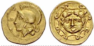 SICILY - Syracuse - Gold didrachm c. 405. ... 