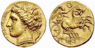 SICILY - Syracuse - Hiketas, 288-278. Gold ... 
