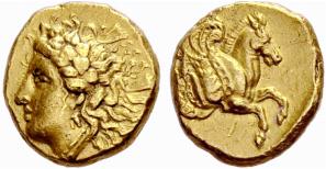 MYSIA - Lampsacus - Gold stater c. 370. Head ... 