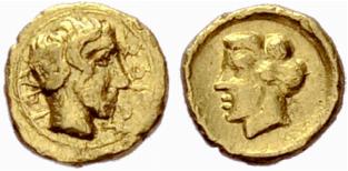 CYRENAICA - Cyrene - 1/10 gold stater c. ... 