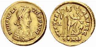 ROMAN EMPIRE - Honorius, 393-423. Solidus ... 