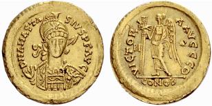 Theoderic, 491-526. Solidus n. d., Rome. In ... 