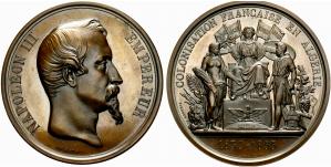 Franzsische Kolonie. Bronzemedaille 1853. ... 