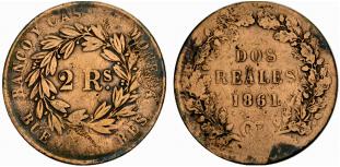 BUENOS AIRES - 2 Reales 1861. Ohne Rosette ... 