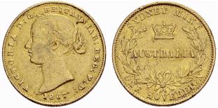 Victoria, 1837-1901. Sovereign 1867, Sydney. ... 