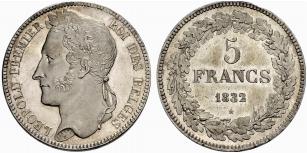 KNIGREICH - Leopold I. 1831-1865. 5 Francs ... 