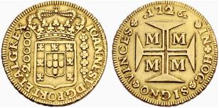 Joo V. 1706-1750. 20000 Reis 1726, Minas ... 