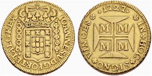 Joo V. 1706-1750. 20000 Reis 1727, Minas ... 
