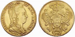 Maria I. 1786-1805. 6400 Reis 1787, Rio. ... 