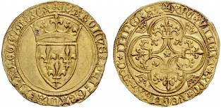Charles VI. 1380-1422. Ecu dor  la couronne ... 